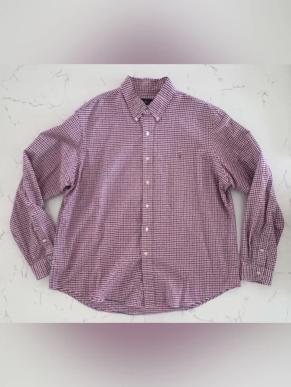 Polo Ralph Lauren XXL Red White Blue Gingham Cotton Button Down Shirt